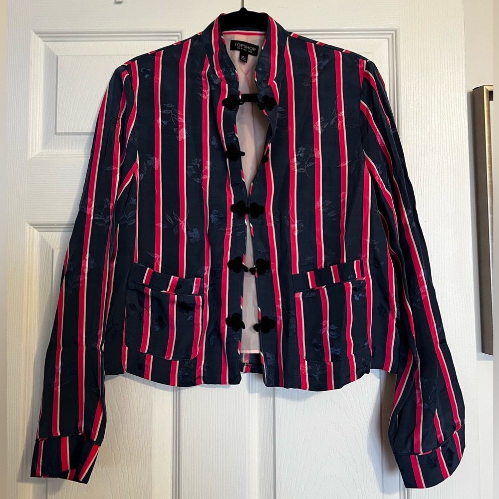 Topshop Collarless Blazer